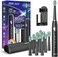 SEAGO Electric Toothbrush with 10 Brush Heads,Travel with Travel Case and Holder,Smart Timer for Adults,SG-2316(Black)
