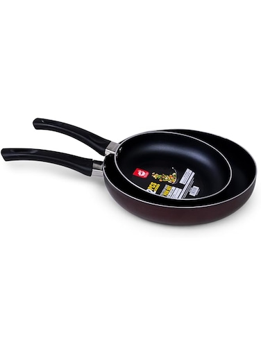 Cuisine Art CKB4-2026 Wilson Aluminum Fry Pan 2 Pieces Set - 20cm &amp; 26cm, Non-Stick Coating Frypan Induction Safe Frying Pans with Durable Soft Touch Handle Heat-Resistant Cookware Pans