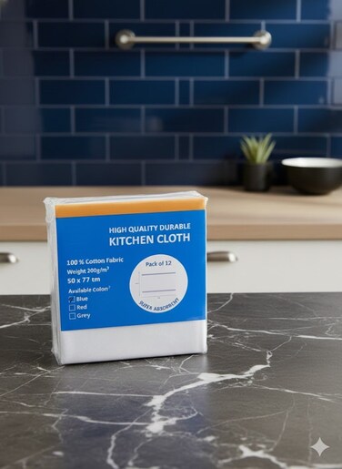 Kitchen Towels MIX colours Available 100% COTTON FABRIC, PACK OF 12