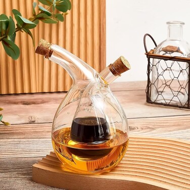 Glass Dispenser with Dual Spout (Oil &amp; Vinegar)