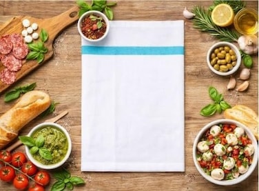 Kitchen Towels GREEN STRIPE Available 100% COTTON FABRIC, PACK OF 12