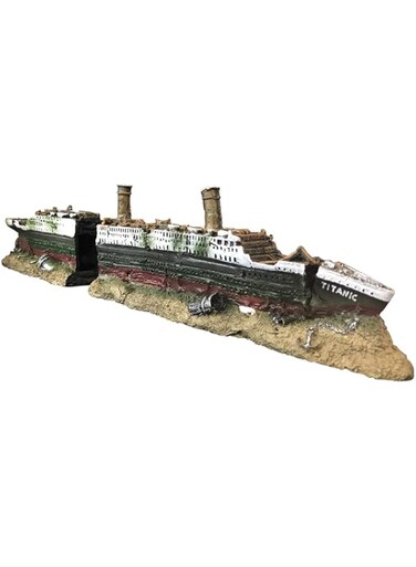 SLOCME Aquarium Titanic Shipwreck Decorations - Resin Material Ship Decorations，Fish Tank Sunken Ship Ornament Aquarium Environment Friendly Decorations