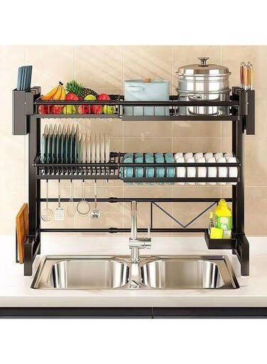 TIME Kitchen Over Sink Dish Drying Rack, 2-Tier Countertop Organizer