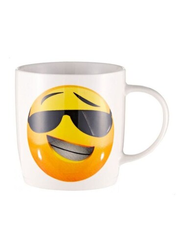 Print Printed Ceramic Mug White/Yellow/Black