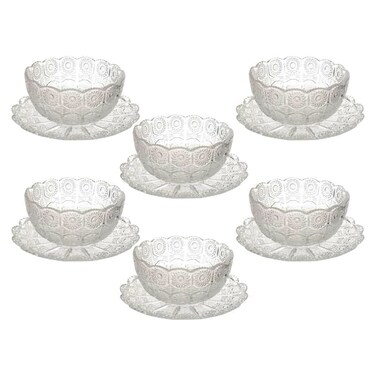 مجموعة أوعية الوجبات الخفيفة - عبوة من 6 أوعية صغيرة مزخرفة، أوعية حلوى للآيس كريم، والفواكه، والحلوى، والوجبات الخفيفة، والحبوب