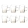 Tea Glasses 180ml - 6 Pack - Clear Square Glass Espresso Drinkware, Cups, Transparent Tea Cup for Hot/Cold Beverages, Glassware Set for Americano, Latte, Cappuccino