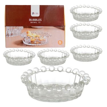 6 Pack Mini 5 Inch Small Glass Bowls, 3 oz Clear Glass Pinch Bowls, Condiment Containers, for Dips, Nuts, Candy, Snacks, Meal Prep Bowls