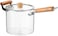 5.5L Cooking Saucepan with Lid and Double Wooden Handle   Large Capacity Cooking Pot, Transparent Pot   Stovetop Stock Pot