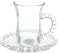 Turkish Tea Glass &amp; Saucer Set - Design - Set of 6, 120 ml - Dishwasher-Safe Turkish Tea Glasses - Transparent, coffee Mug Perfect for Cappuccino