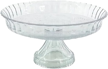 وعاء فاكهة زجاجي - وعاء مزخرف مقاس 12 بوصة بتصميم متموج وقاعدة شفافة، وعاء حلوى، أوعية مزخرفة للديكور المنزلي، أو قطعة مركزية على الطاولة