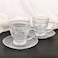 Tea Cups and Saucers Set of 6 200ml, Ceramic Turkish Coffee Cup With Gold Trim for Cappuccino, Latte, Mocha, Au Lait, Double Espresso