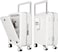 Carry On Luggage with Cup Holder and USB Port - TSA Approved Suitcase with Spinner Wheels - White, 20-inch