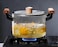 4.5L Cooking Soucepan with Lid - Heat Resistant Glass Cooking Pot, Transparent Pot with Handle, Stovetop Stock Pot, Borosilicate Glass Cookware