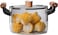 5.5L Kitchen Cooking Saucepan With Lid And Double Wooden Handle Glass Saucepan, Heat-resistant Glass Stovetop Clear Cooktop Safe for Pasta