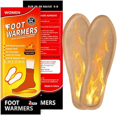 BananaHome Heated Soles, Air-Activated Foot Warmers for Men Women, Up to 12 Hours of Heat 36-39（women）1 Pairs