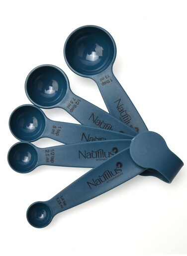 Measuring Spoon Set 5pcs Nylon Blue Color 13X4.3X3 Cm