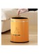 Kitchen Garbage Bin, Bathroom Wastebasket, Plastic Large capacity Trash Can, Living Room Kitchen Bathroom Round Waste Bin, Air Pressure Adsorption (Orange, 16L)