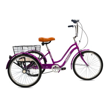 Mogoo Hauler 6 Speed Adult Tricycle - 24 inch - Purple