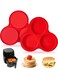 Pack Air Fryer Silicone Egg Molds, 4 Inch Jumbo Round Muffin Top Pans for Breakfast Sandwiches, Egg Bites, Hamburger Buns, Tart