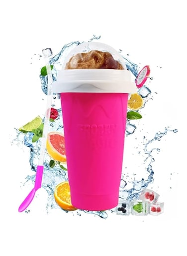 TAPIT Slushie Maker Cup Magic Quick Frozen Smoothies Cup,Portable Silica Freeze Mug Ice Cream Maker with Dome Lids (400ml red)