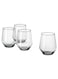 Glass Drinking Glass, 45 cl, Squared Bowl Design, 4-Pack