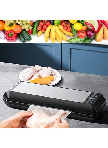 Palmarosa Vacuum Sealer Machine, 5 in 1 Automatic Vacuum Sealing Machine with 10 Free Sealing Bags, Dry &amp; Moist Modes, Easy to Clean, For Meat or Wet Food In Home Kitchen,Compact Portable Design