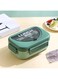 WestBury School Plastic Lunch Box  1000 ml (1 lit)  3-Compartment Single-Layer   Portable Bento Lunch Box for Adults and Kids (Viridian Green)