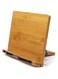 Bamboo Book Stand,Adjustable Book Holder Tray and Page Paper Clips-Cookbook Bookstands-Music Books Tablet Cook Recipe Stands