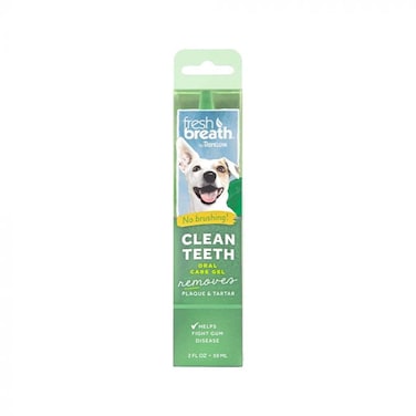 TropiClean Fresh Breath No Brushing Clean Teeth Dental &amp; Oral Care Gel for Dogs, 2oz