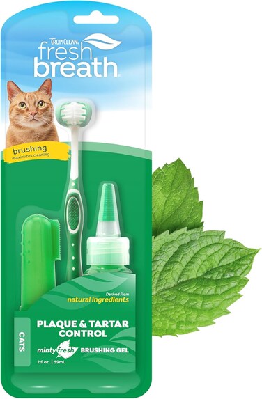 TropiClean Fresh Breath Oral Care Kit for Cats, 2oz