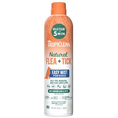 TropiClean Natural Flea &amp; Tick Easy Mist Spray for Dogs - 14 oz