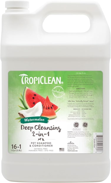 TropiClean Watermelon Refreshing 2-in-1 Pet Shampoo &amp; Conditioner for pets, 1 gallon