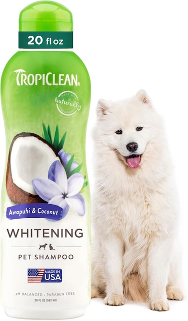 TropiClean Awapuhi &amp; Coconut Whitening Shampoo for Pets, 20oz