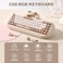 YUNZII C68 Wireless Mechanical Keyboard,65% Layout,Hot Swap,Triple Mode BT5.0/2.4G/Wired, RGB Backlit NKRO,Cute Cat Silicone Ergonomic Design for Win/Mac (Milk Switch，Brown)