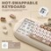 YUNZII C68 Wireless Mechanical Keyboard,65% Layout,Hot Swap,Triple Mode BT5.0/2.4G/Wired, RGB Backlit NKRO,Cute Cat Silicone Ergonomic Design for Win/Mac (Milk Switch，Brown)