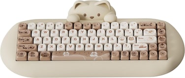 YUNZII C68 Wireless Mechanical Keyboard,65% Layout,Hot Swap,Triple Mode BT5.0/2.4G/Wired, RGB Backlit NKRO,Cute Cat Silicone Ergonomic Design for Win/Mac (Milk Switch，Brown)