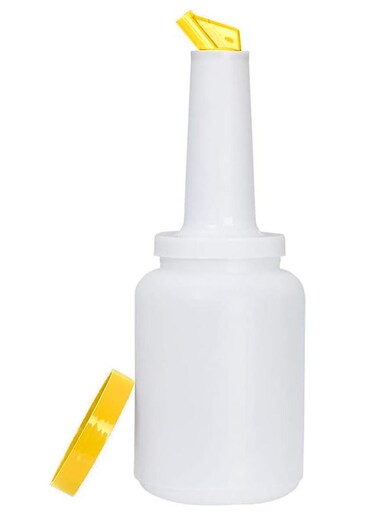 Store N Pour 2L Bottle -Fruit Juice Storage Containers- Streamline Your Bar Operations - Yellow