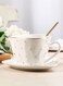 3-Piece Heart Shape Ceramic Mug Afternoon Tea Cup With Saucer Spoon
