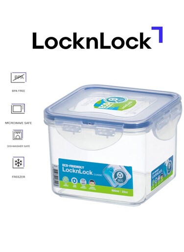 Square Food Storage Container 600ml Airtight Leakproof Lid, BPA-Free, Microwave, Freezer &amp; Dishwasher Safe, Space-Saving Container for Meal Prep &amp; Leftovers