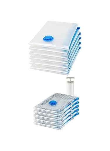 bpa Home Brand Vacuum Storage Bags 70 x 100cm, 6 PC + Amazon Basics Vacuum Compression Storage Bags with Hand Pump Large 5PC