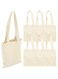 5 Pcs Reusable Cotton Canvas Tote Bag Designer Grocery Shopping Bags Convenient for Everyday Shopping Perfect for Crafting Decorating