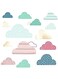 RoomMates Cloud Wall Stickers, Plastic, Colourful, 2 Sheets, 14 Pieces, 9 x 17.5 Inches