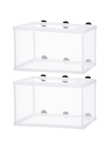SYOSI Fish Tank Breeder Net, Fish Hatchery Breeder Box Aquarium Separation Net Nylon Incubator Mesh with Suction Cup (2 Pcs)