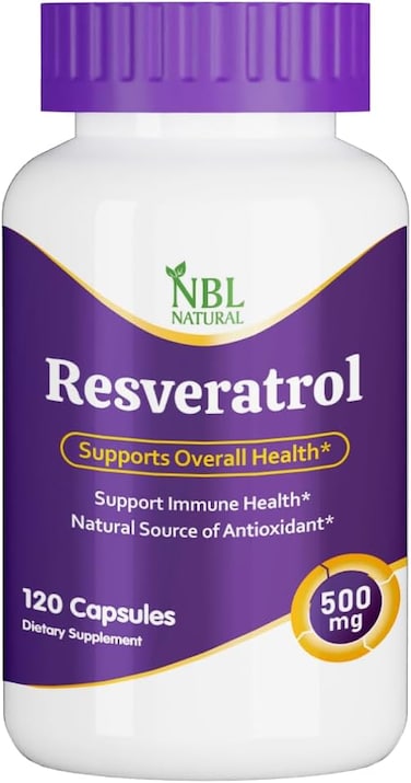 NBL Natural Resveratrol Supplement, 500mg, 120 Capsules, Immune Health Support