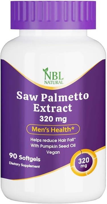 NBL Natural Saw Palmetto Extract 320 mg with Pumpkin Seed Oil, 90 Softgels