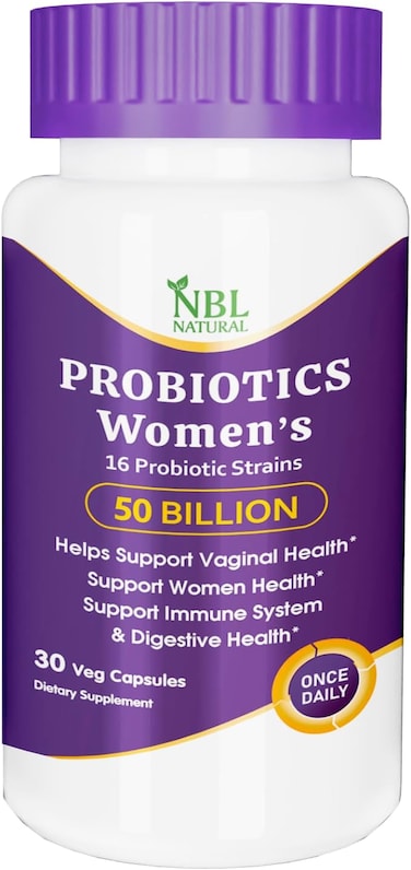 NBL Natural Probiotics for Women 50 Billion CFU 15 Probiotics, 30 Capsules