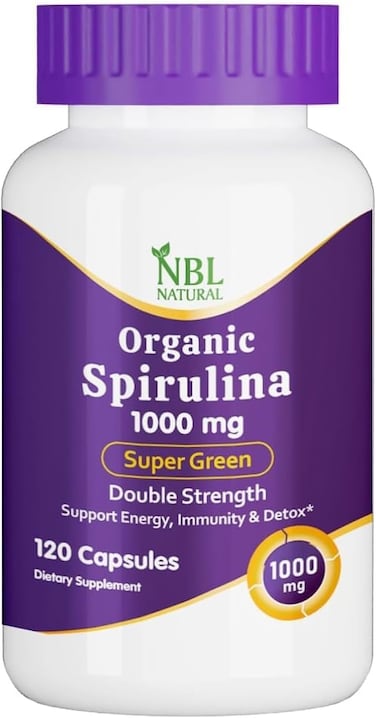 NBL Natural Organic Spirulina 1000mg, 120 Tablets