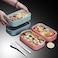 MahMir Stainless Steel Lunch Box - Insulated Bento Box Multifunctional-Containers Lunch Box with 2 Compartments &amp; Tableware(304 stainless steel) lunch box with Lunch MahMir Lunch bag (Light Blue)