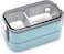 MahMir Stainless Steel Lunch Box - Insulated Bento Box Multifunctional-Containers Lunch Box with 2 Compartments &amp; Tableware(304 stainless steel) lunch box with Lunch MahMir Lunch bag (Light Blue)