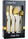 Art Claire 16-Piece Cutlery Set - Elegant Gold Stainless Steel Flatware